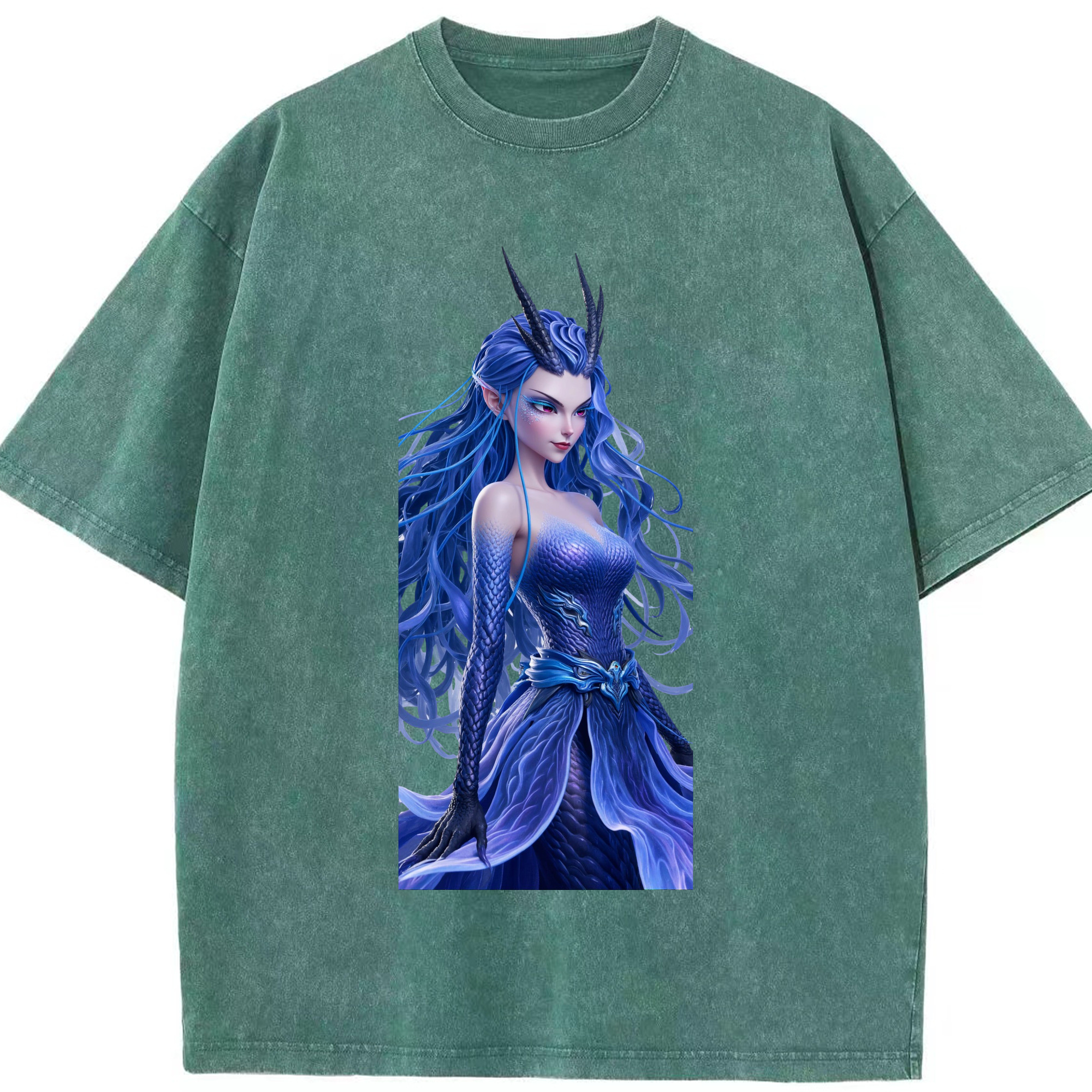 （画像用） Ne Zha 2 ナタ 魔童の大暴れ 綿100% ヴィンテージ風 半袖Tシャツ（フロントプリント）